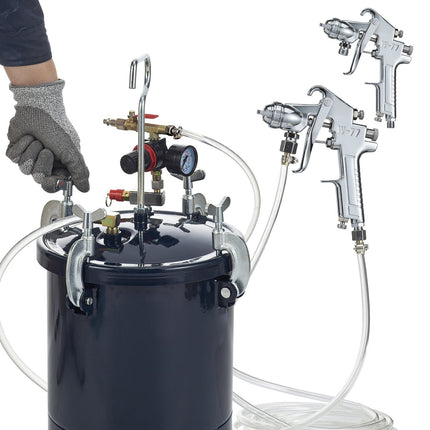 10L Paint Pressure Pot Tank, 60 PSI, 2 Spray Guns