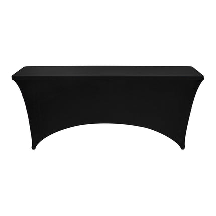 10-Pack 6ft Rectangular Fitted Spandex Tablecloths, Black