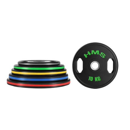 10 kg gumuotos olimpinės plokštės, 2 vnt. rinkinys