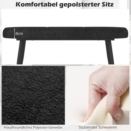 113 cm suolas su pagalvėlėmis ir metalinėmis kojelėmis, apmuštas pufas, keliamoji galia iki 300 kg, juodas