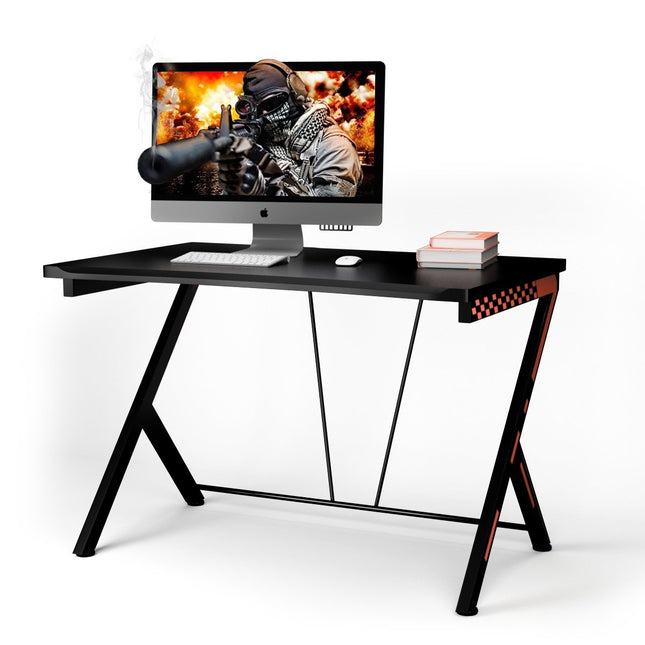 116 cm žaidimų stalas su ergonomišku dizainu 116 x 75 x 77 cm juodas