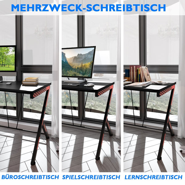 116 cm žaidimų stalas su ergonomišku dizainu 116 x 75 x 77 cm juodas