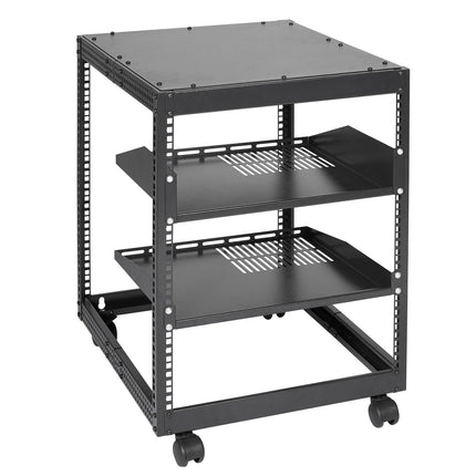 12U Open Frame Server Rack, 19-Inch, 23-40 In Depth