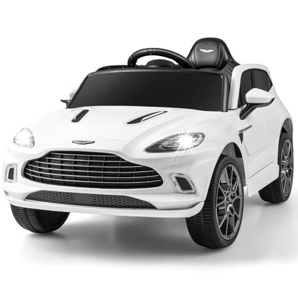 12V Aston Martin DBX vaikiškas automobilis su 2.4G nuotolinio valdymo pultu 1.4-2.5 km/h baltas
