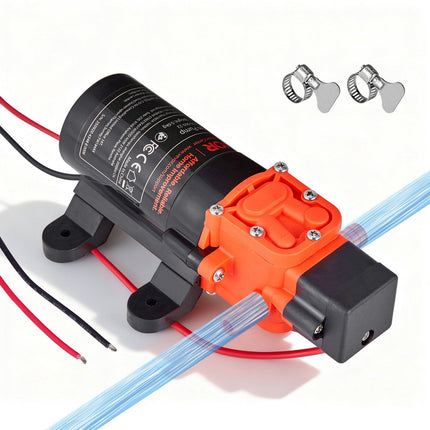 12V Diaphragm Water Pressure Pump, 1.2 GPM, 80 PSI