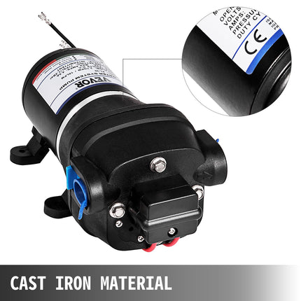 12V Diaphragm Water Pressure Pump, Self-Priming 10 L/min