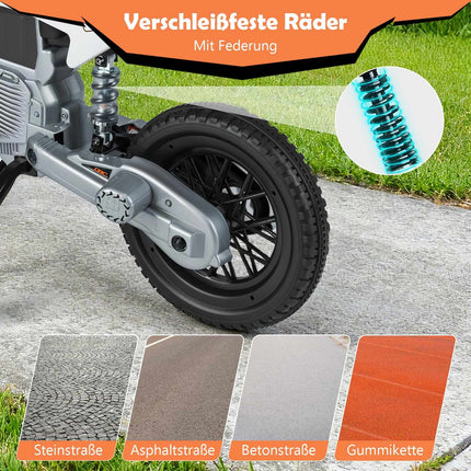 12 V vaikiškas elektrinis motociklas su nuimamais treniruočių ratukais