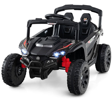 12 V vaikiškas elektrinis UTV sunkvežimis su nuotolinio valdymo pultu, juodas