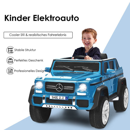 12 V licencijuotas „Mercedes-Benz Maybach“ akumuliatorinis džipas su pakaba, 115 x 67 x 57 cm, mėlynas