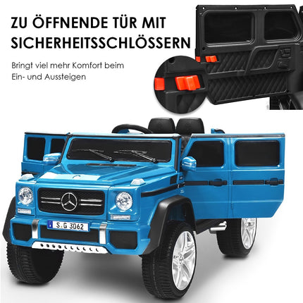 12 V licencijuotas „Mercedes-Benz Maybach“ akumuliatorinis džipas su pakaba, 115 x 67 x 57 cm, mėlynas