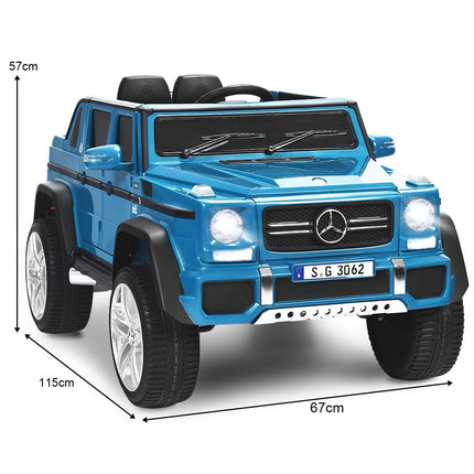 12 V licencijuotas „Mercedes-Benz Maybach“ akumuliatorinis džipas su pakaba, 115 x 67 x 57 cm, mėlynas