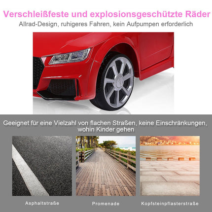 12 V žaislinis automobilis vaikams su 2 varikliais, MP3 grotuvu ir muzika, 104 x 63,5 x 45,5 cm, raudonas
