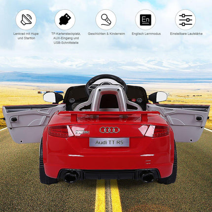 12 V žaislinis automobilis vaikams su 2 varikliais, MP3 grotuvu ir muzika, 104 x 63,5 x 45,5 cm, raudonas