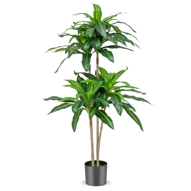 140 cm dirbtinis augalas dracena su vazonu ir 92 lapais, dirbtinis medis, palmės žalios spalvos
