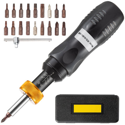 1/4 in Drive Torque Screwdriver Set, 10-50 in-lb, 18 Bits