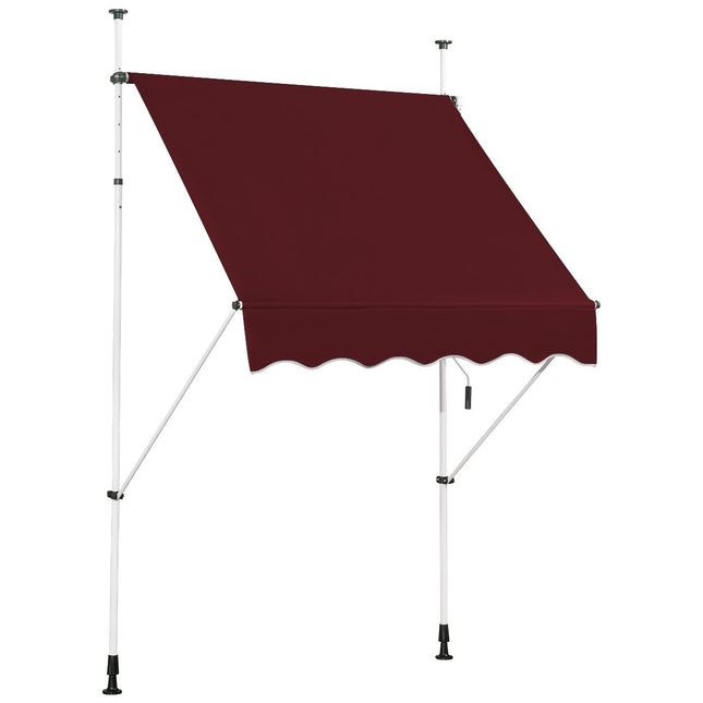 150 cm reguliuojamas balkono markizė, atspari UV spinduliams, raudona