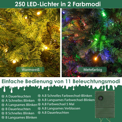 150 cm dirbtinė Kalėdų eglutė su LED lemputėmis, 11 režimų