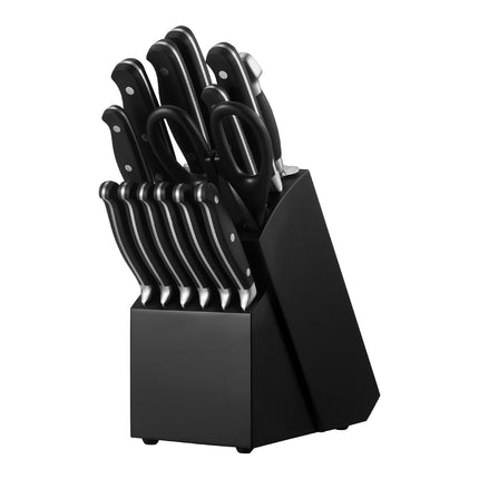 15-Piece Kitchen Knife Set with Block and Sharpener