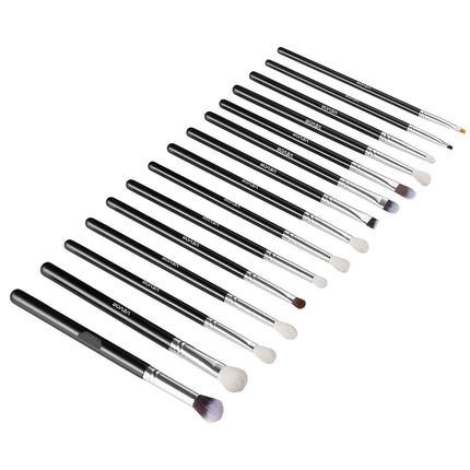 15-Piece Makeup Brush Set, Vegan Synthetic, Wood Handle