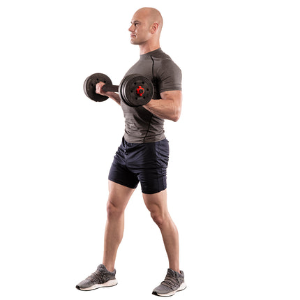 15 kg kompozitinis štangos ir hantelių rinkinys