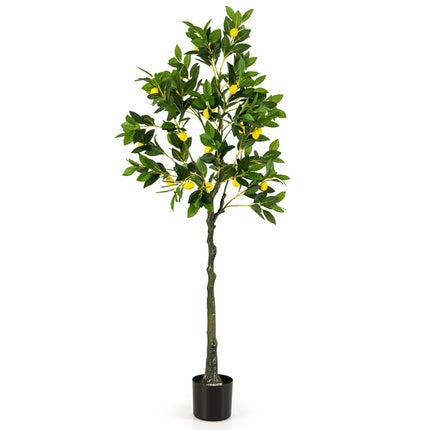 160 cm dirbtinė citrinmedis su vazonu ir 27 citrinomis, laimas, dirbtinis augalas, citrusinis augalas