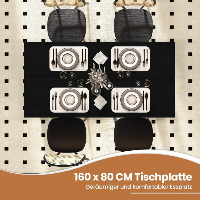 160 cm ilgio ištraukiamas valgomojo stalas, modernus virtuvės stalas, kuriame telpa iki 8 žmonių
