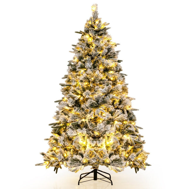 180 cm dirbtinė Kalėdų eglutė su sniegu ir 250 LED lemputėmis