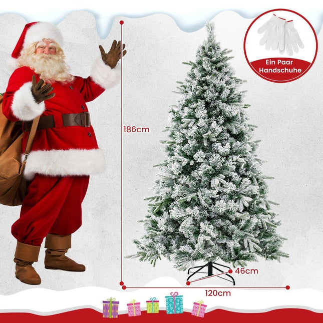 180 cm dirbtinė Kalėdų eglutė su sniegu ir 250 LED lemputėmis