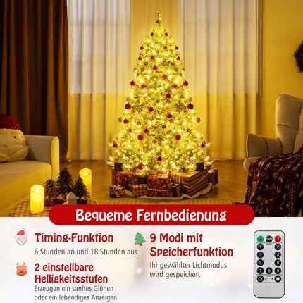 180 cm iš anksto įžiebta dirbtinė Kalėdų eglutė, 350 LED lempučių