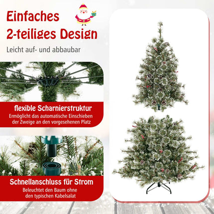 180 cm iš anksto įžiebta dirbtinė Kalėdų eglutė, 350 LED lempučių