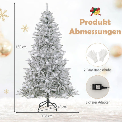 180 cm sniegu padengta dirbtinė Kalėdų eglutė, 250 LED lempučių