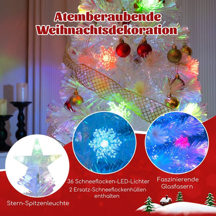 180 cm White Artificial Christmas Tree with LED Lights