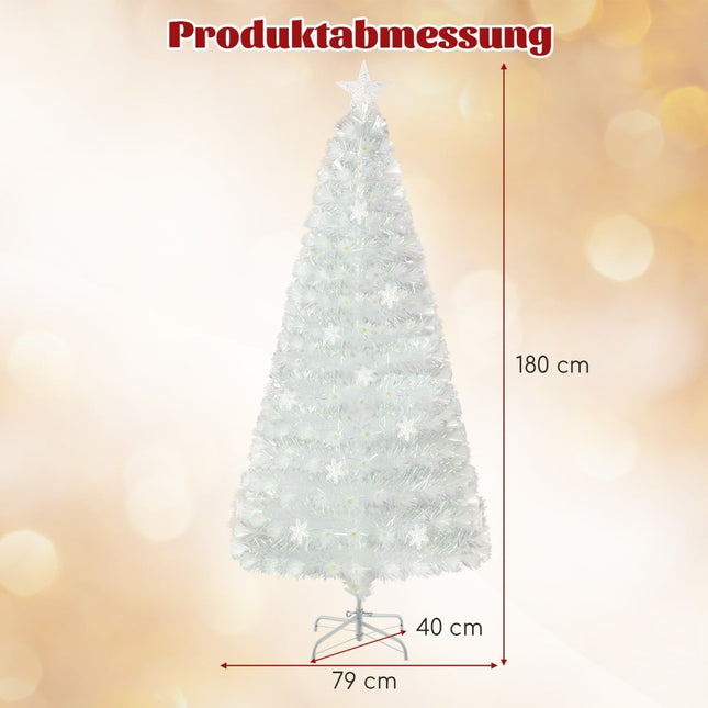 180 cm balta dirbtinė Kalėdų eglutė su LED lemputėmis