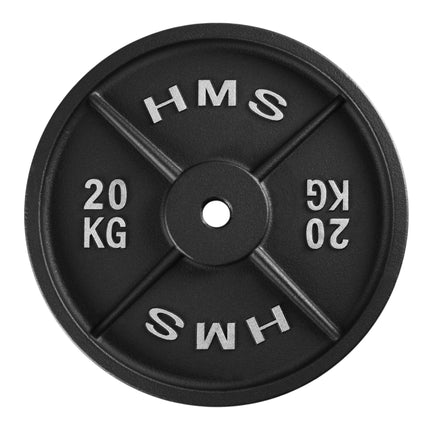 20 kg ketaus svorio plokštė, 31 mm skylė, juoda