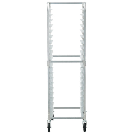 20-Tier Bun Pan Rack, Aluminum, Brake Casters, Half Full Sheet