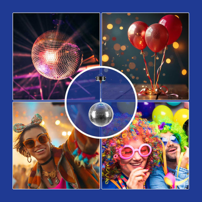 20 cm Disco Ball with Motor and LED Lights