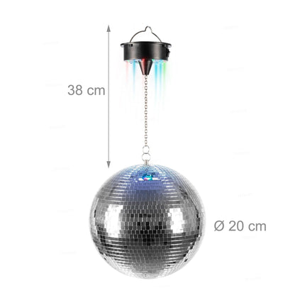 20 cm disko kamuolys su varikliu ir LED lemputėmis