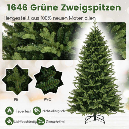 210 cm dirbtinė Kalėdų eglutė su 470 LED lemputėmis, žalia