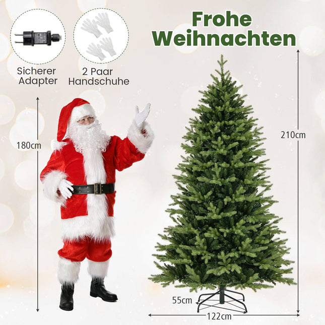 210 cm dirbtinė Kalėdų eglutė su 470 LED lemputėmis, žalia