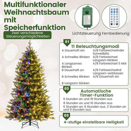 210 cm dirbtinė Kalėdų eglutė su 470 LED lemputėmis, žalia