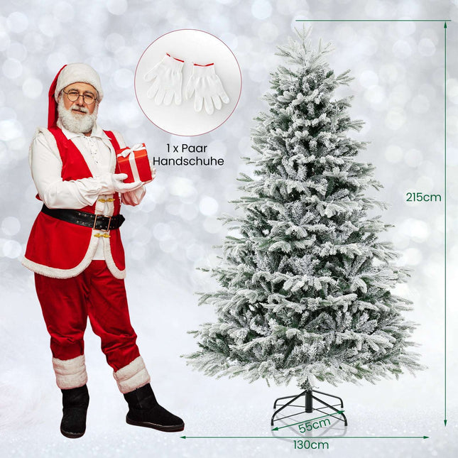 210 cm dirbtinė Kalėdų eglutė su sniegu ir 450 LED šviesos diodų