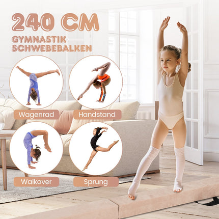 240 cm sulankstoma gimnastikos sija su zomšos užvalkalu, ruda