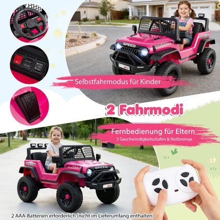 24 V elektrinis vaikiškas automobilis su nuotolinio valdymo pultu, muzika, LED lemputėmis