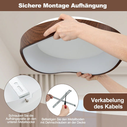 24W LED ceiling light energy saving ceiling lamp with wood grain 41.5 x 10 cm