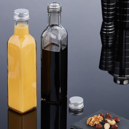 250 ml stikliniai buteliai likeriui, sultims, aliejui