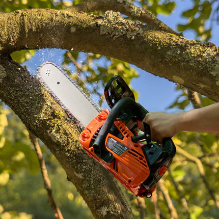 25.4cc Gas Chainsaw, 12-Inch Bar, Top Handle