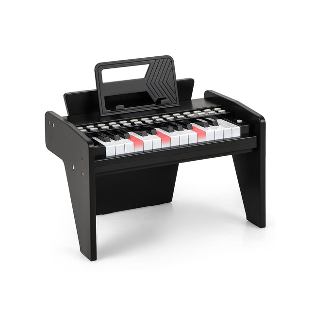 25 klavišų vaikiškas skaitmeninis pianinas - reguliuojamo greičio, juodas