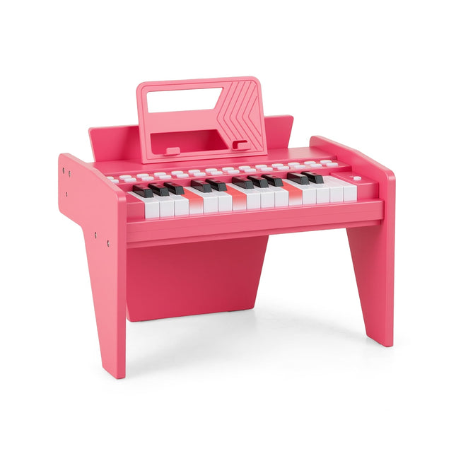 25 klavišų vaikiškas skaitmeninis pianinas - reguliuojamo greičio, rožinis
