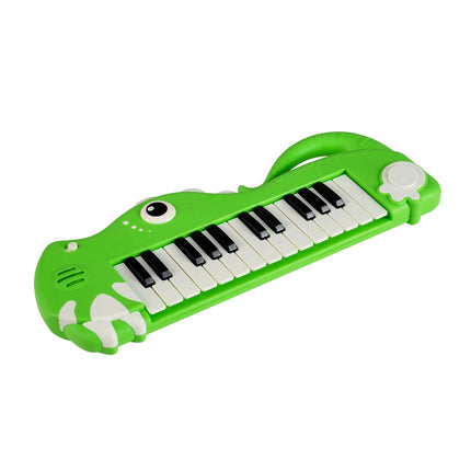 25 klavišų vaikiškas skaitmeninis pianinas su muzika ir apšvietimu, žalias