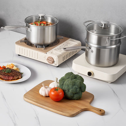 2.5 Qt Saucepan With Steamer Insert, Glass Lid, Induction